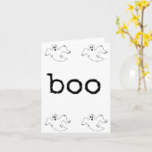 ハロウィンカード，ブー，幽霊，かわいい カード (黄色い花)