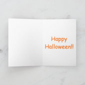ハロウィンカード，ユーモア，犬食べ猫，罪の犯した犬 シーズンカード (内部)