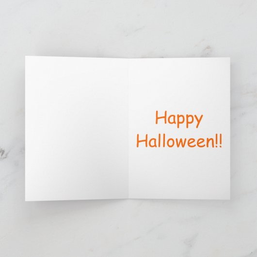 ハロウィンカード，ユーモア，犬食べ猫，罪の犯した犬 シーズンカード (内部)