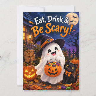 ハロウィンカード 怖い?かわいいお化け サンキューカード