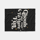 ハロウィンガウルはただおもしろいを持ちたい フリースブランケット (正面(横))