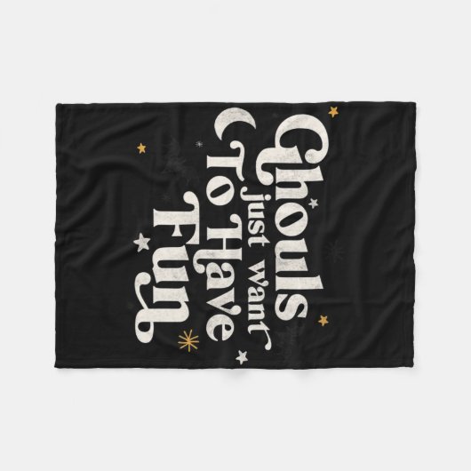 ハロウィンガウルはただおもしろいを持ちたい フリースブランケット (正面(横))