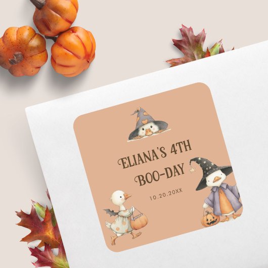 ハロウィンガチョウ子供の誕生日衣装パーティー スクエアシール