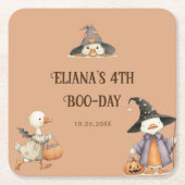 ハロウィンガチョウ子供の誕生日衣装パーティー スクエアペーパーコースター (正面)