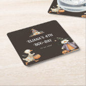 ハロウィンガチョウ子供の誕生日衣装パーティー スクエアペーパーコースター (アングル)