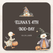 ハロウィンガチョウ子供の誕生日衣装パーティー スクエアペーパーコースター (正面)