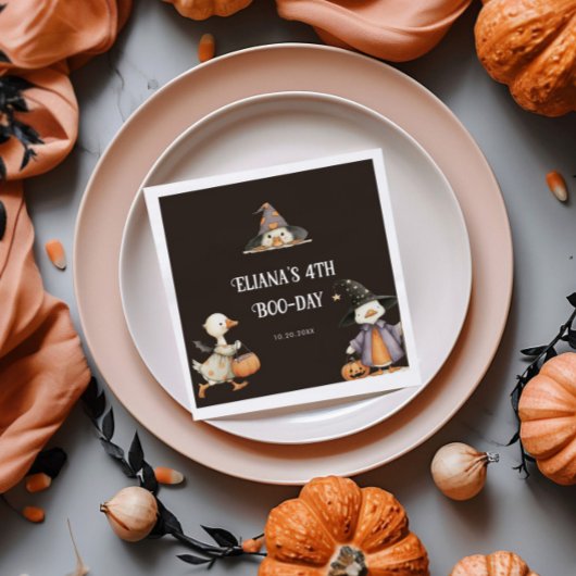 ハロウィンガチョウ子供の誕生日衣装パーティー スタンダードカクテルナプキン