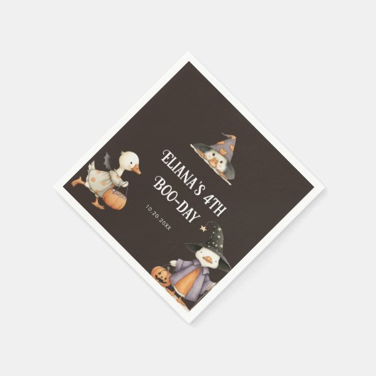 ハロウィンガチョウ子供の誕生日衣装パーティー スタンダードカクテルナプキン (角)