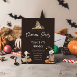 ハロウィンガチョウ子供の誕生日衣装パーティー 招待状