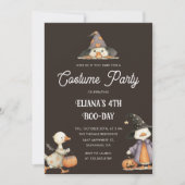 ハロウィンガチョウ子供の誕生日衣装パーティー 招待状 (正面)