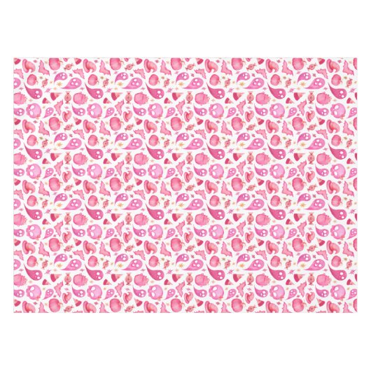 ハロウィンガーリーベイビーシャワーパーティーピンクのテーブルクロス テーブルクロス (正面(横))