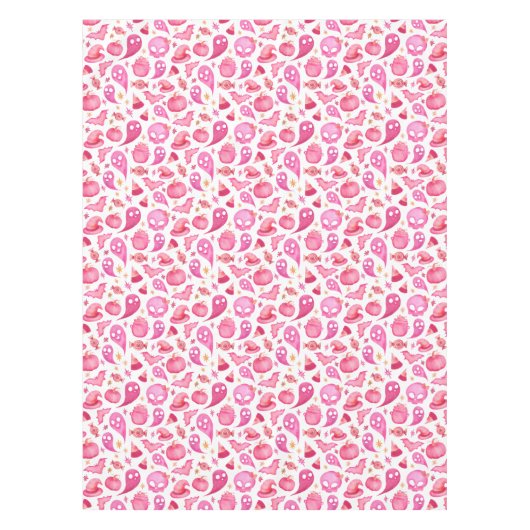 ハロウィンガーリーベイビーシャワーパーティーピンクのテーブルクロス テーブルクロス (正面)