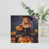 ハロウィンガールのホリデーカード シーズンカード (スタンド正面)