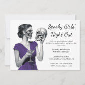 ハロウィンガールズナイトアウト | カクテル不気味パーティー 招待状 (正面)