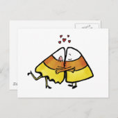 ハロウィンキスをするキャンディコーン ポストカード (正面/裏面)