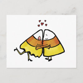 ハロウィンキスをするキャンディコーン ポストカード