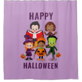 ハロウィンキッズかわいいコスチュームパーティー シャワーカーテン (正面)