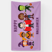 ハロウィンキッズかわいいコスチュームパーティー 横断幕 (縦)