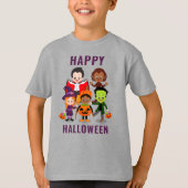 ハロウィンキッズかわいいコスチュームパーティー Tシャツ (正面)