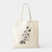 ハロウィンキッズがトートバッグを扱う | 水色怖い トートバッグ (裏面)