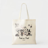 ハロウィンキッズがトートバッグを扱う | 水色怖い トートバッグ (正面)