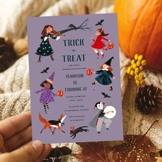 ハロウィンキッズの衣装パーティの招待状 シーズンカード