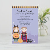 ハロウィンキッズの衣装パーティの招待状 招待状 (スタンド正面)