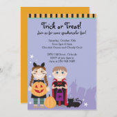 ハロウィンキッズの衣装パーティの招待状 招待状 (正面/裏面)