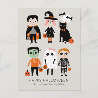 ハロウィンキッズイラストレーション名前をカスタムする ポストカード
