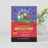 ハロウィンキッズコスチュームかぼちゃのパーティー招待状 招待状 (スタンド正面)