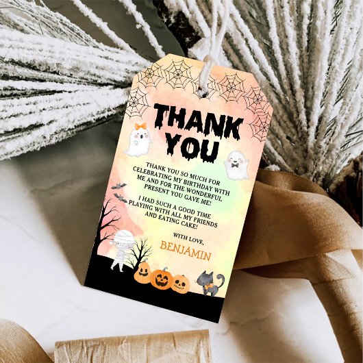 ハロウィンキッズコスチューム1st誕生日パーティー ギフトタグ