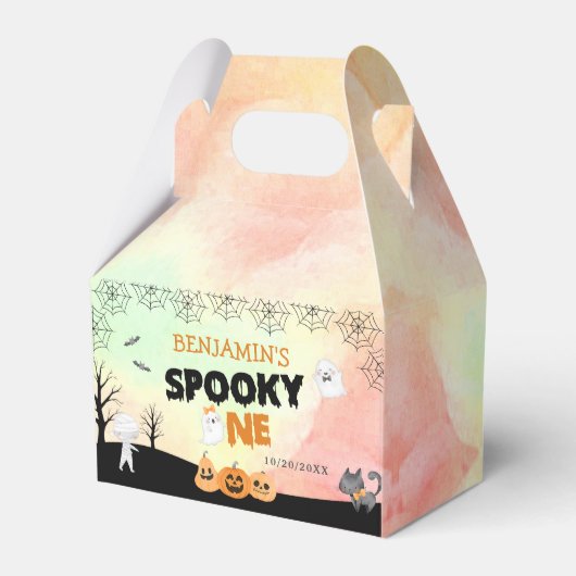 ハロウィンキッズコスチューム1st誕生日パーティー フェイバーボックス (正面サイド)