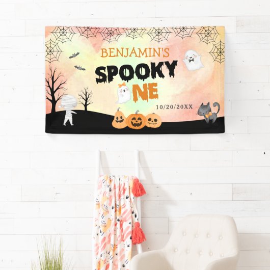 ハロウィンキッズコスチューム1st誕生日パーティー 横断幕 (インサイチュ)