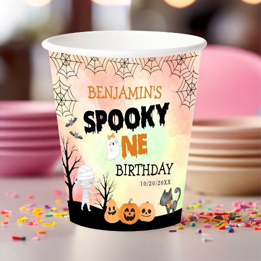 ハロウィンキッズコスチューム1st誕生日パーティー 紙コップ