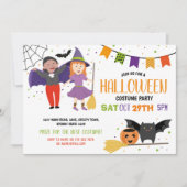 ハロウィンキッズコスプレファンシースドレスこうもりパーティー 招待状 (正面)