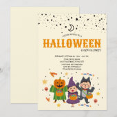 ハロウィンキッズパーティーの招待状 招待状 (正面/裏面)