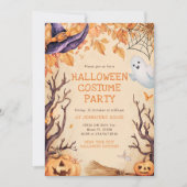 ハロウィンキッズパーティーカボチャ 招待状 (正面)