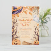 ハロウィンキッズパーティーカボチャ 招待状 (スタンド正面)