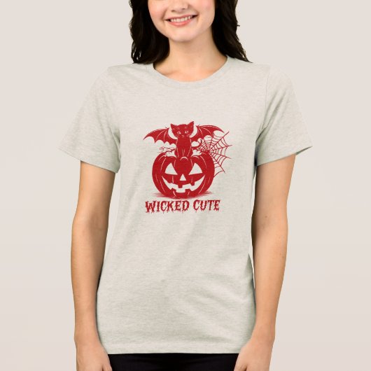 ハロウィンキットウィングスこうもりカボチャTシャツ トライブレンドＴシャツ (正面)