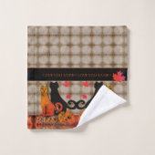 ハロウィンキティ猫タオル バスタオルセット (ウォッシュタオル)