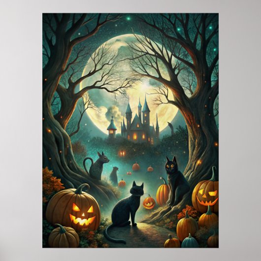 ハロウィンキャッツポスター ポスター (正面)