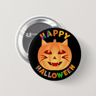 ハロウィンキャットパンプキン 缶バッジ