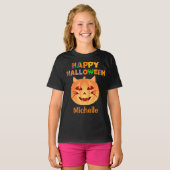 ハロウィンキャットパンプキン Tシャツ (正面フル)