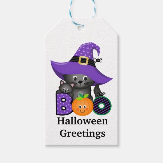 ハロウィンキャット ギフトタグ (正面)