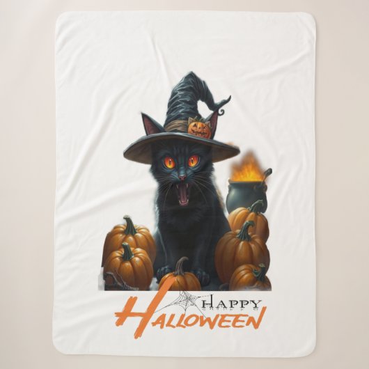 ハロウィンキャット シェルパブランケット (正面)