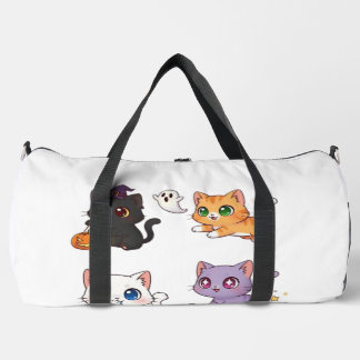 ハロウィンキャット スタイリッシュでお化けみたいな猫にインスパイアされた ダッフルバッグ