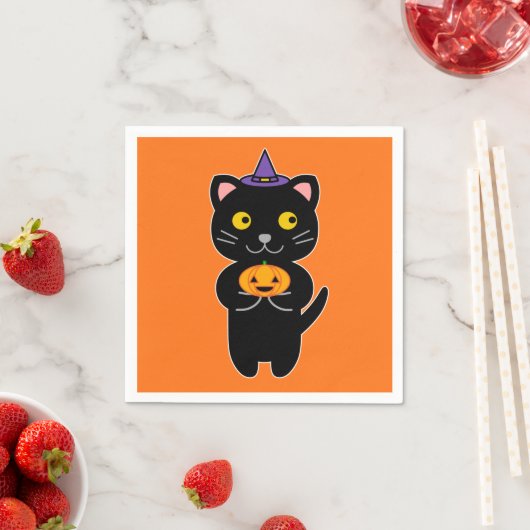 ハロウィンキャット スタンダードカクテルナプキン (インサイチュ)