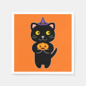 ハロウィンキャット スタンダードカクテルナプキン (正面)