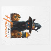 ハロウィンキャット フリースブランケット (正面(横))