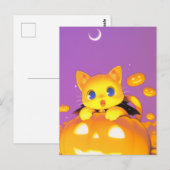 ハロウィンキャット ポストカード (正面/裏面)